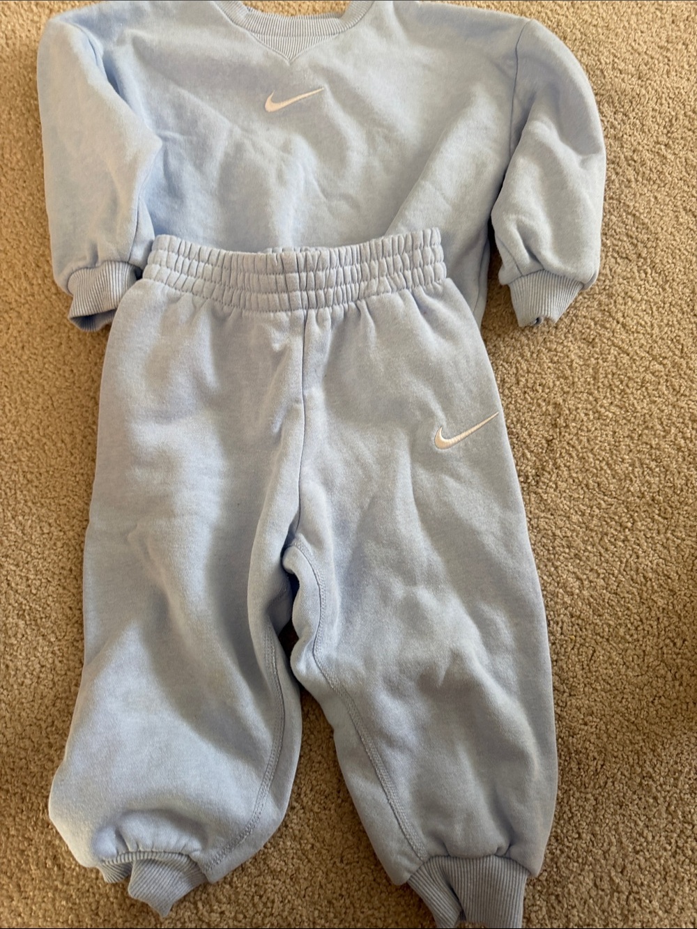 Nike Kids Pale Blue Sweatpants with White Swoosh